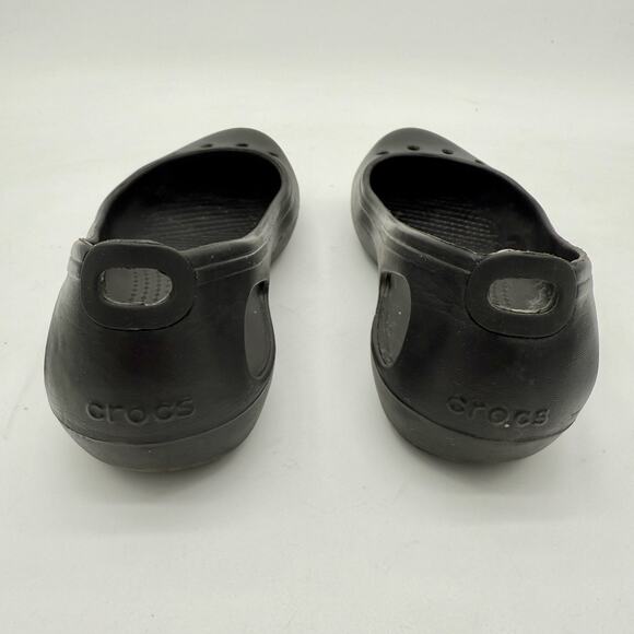 Crocs Women's 7 Kadee Slip On Ballet Work Flats Black Slip On Shoes Lightweight - Picture 3 of 5